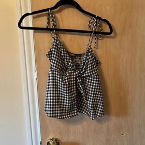 Summer cropped shirt open tie front